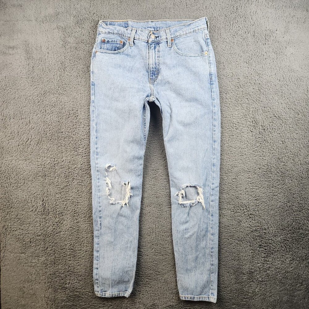 Levi's 512 Jeans Men's 30x32 Blue Slim Taper Leg Light Wash Faded Stretch Denim